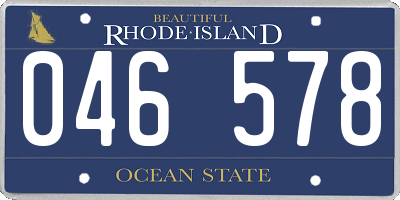 RI license plate 046578