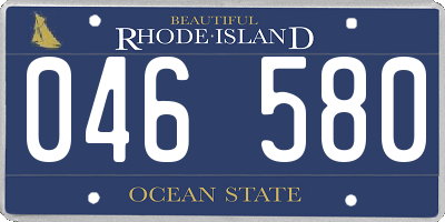 RI license plate 046580