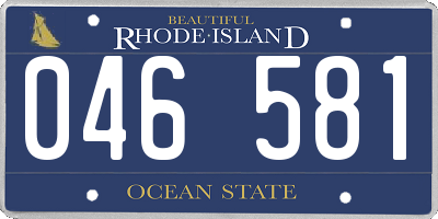 RI license plate 046581