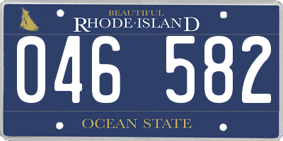 RI license plate 046582