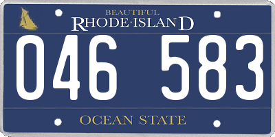 RI license plate 046583