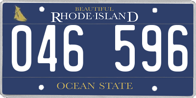 RI license plate 046596