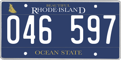 RI license plate 046597