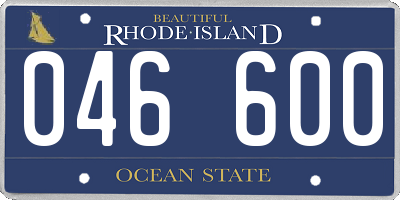 RI license plate 046600