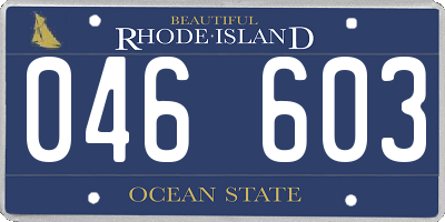 RI license plate 046603