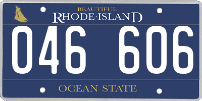 RI license plate 046606