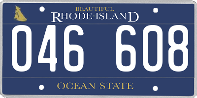 RI license plate 046608