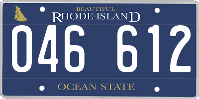 RI license plate 046612