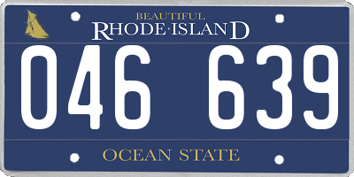 RI license plate 046639