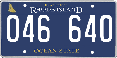 RI license plate 046640