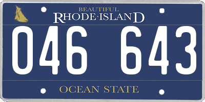 RI license plate 046643