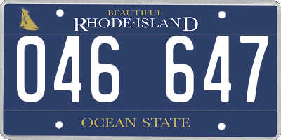 RI license plate 046647