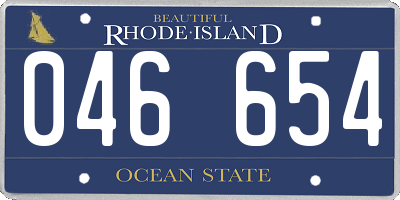 RI license plate 046654