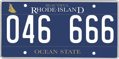 RI license plate 046666
