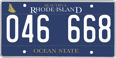 RI license plate 046668