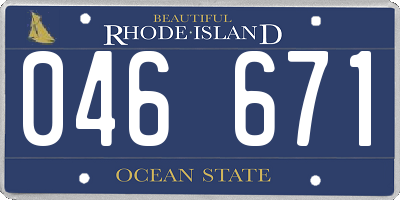 RI license plate 046671