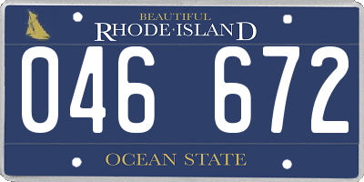 RI license plate 046672