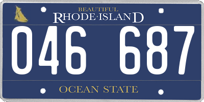 RI license plate 046687