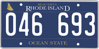 RI license plate 046693