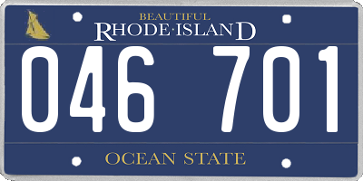 RI license plate 046701