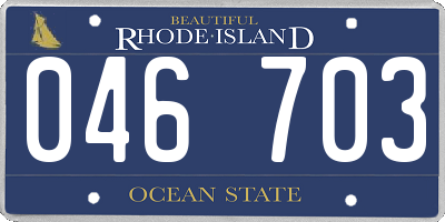 RI license plate 046703