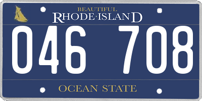 RI license plate 046708