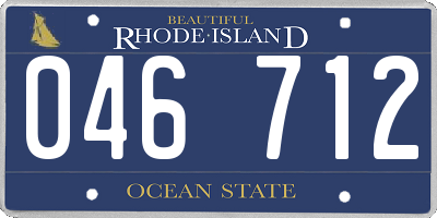 RI license plate 046712