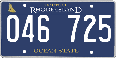 RI license plate 046725