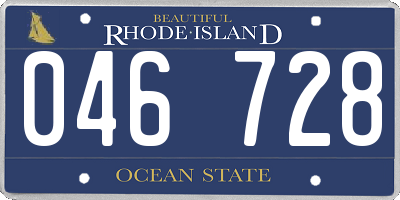 RI license plate 046728