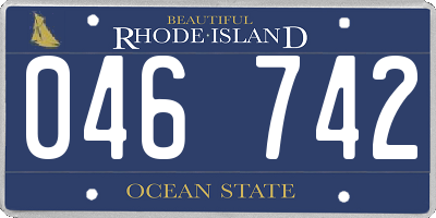RI license plate 046742