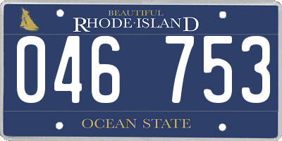 RI license plate 046753
