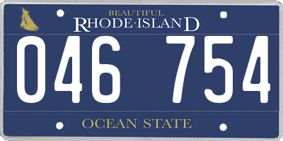 RI license plate 046754