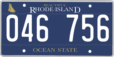 RI license plate 046756