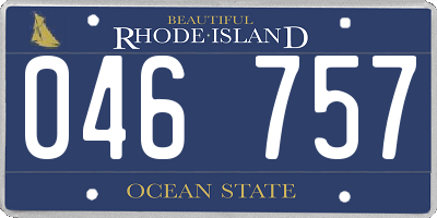 RI license plate 046757