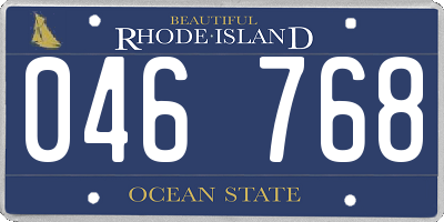 RI license plate 046768