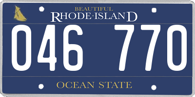 RI license plate 046770
