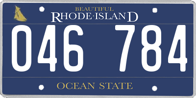 RI license plate 046784