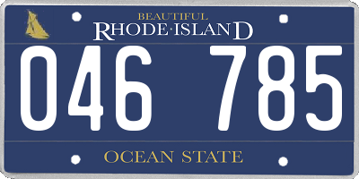 RI license plate 046785