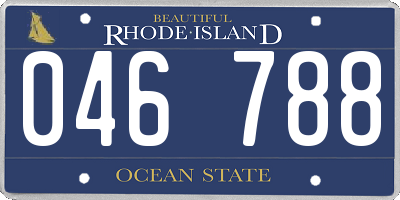 RI license plate 046788