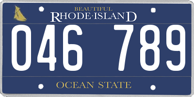 RI license plate 046789