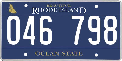 RI license plate 046798