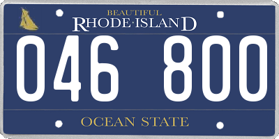RI license plate 046800