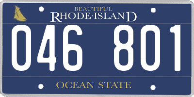 RI license plate 046801