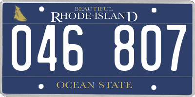 RI license plate 046807