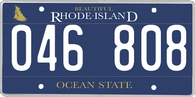 RI license plate 046808