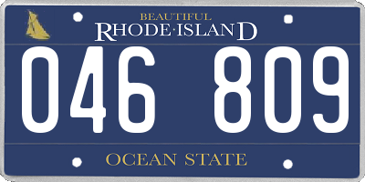 RI license plate 046809
