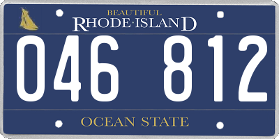 RI license plate 046812