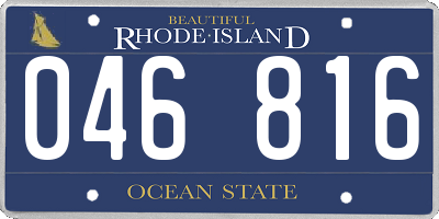 RI license plate 046816