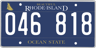 RI license plate 046818