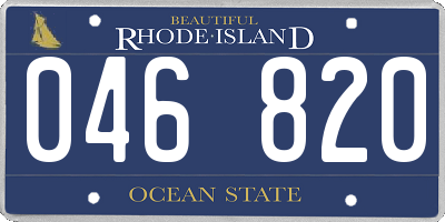 RI license plate 046820